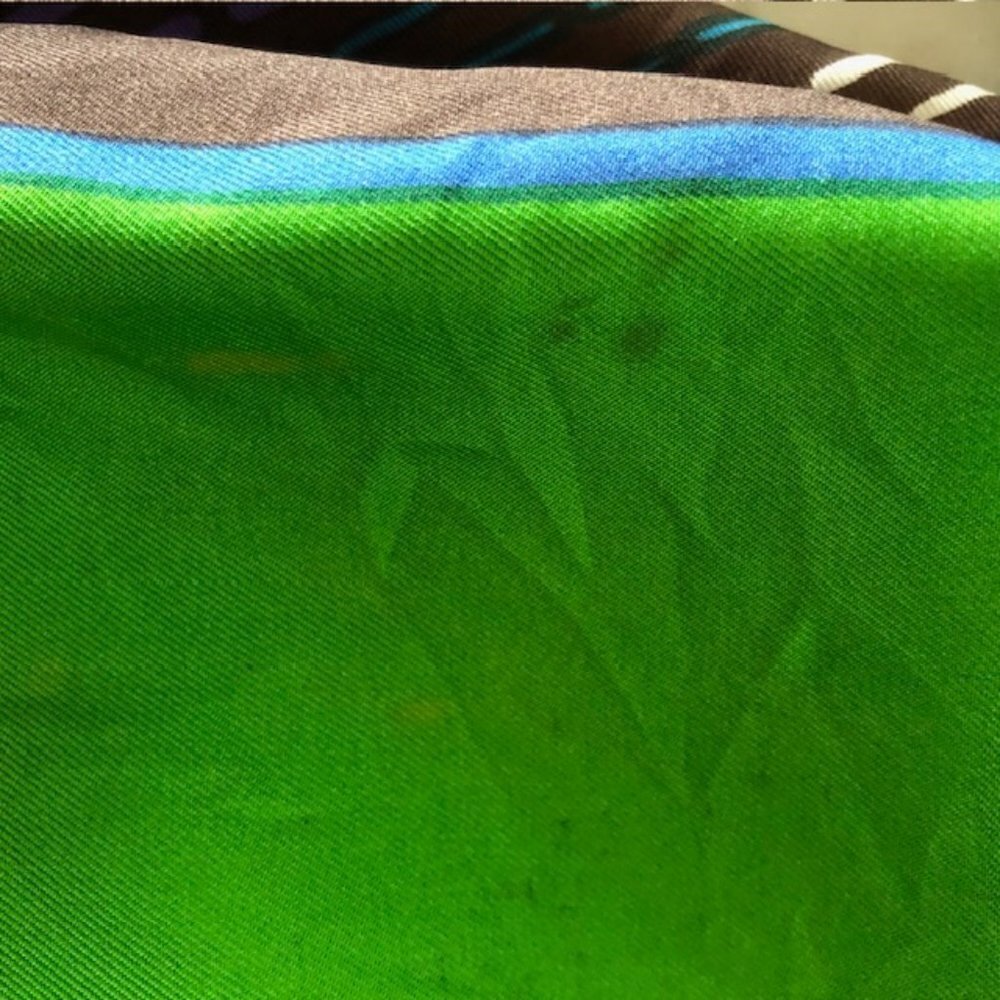 CHRISTIAN DIOR Silk Geometric Large Square Scarf Earth Tones Vintage - Picture 16 of 16